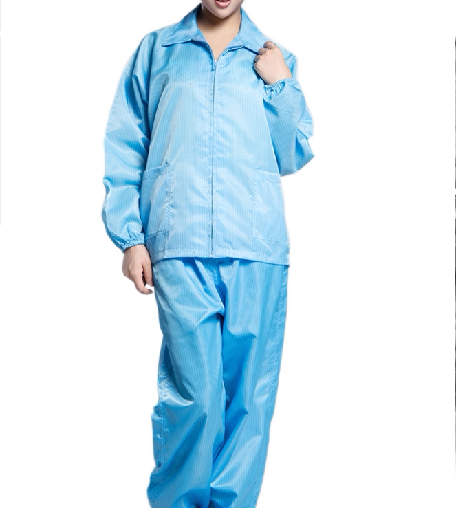 Two-type antistatic working clothes male and female blue apron sleeve cap suit electronic workshop work industry protective clothing