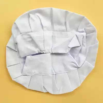 White chef hat round kitchen Hotel cotton fabric work oil smoke dust, dust and drop prevention 10