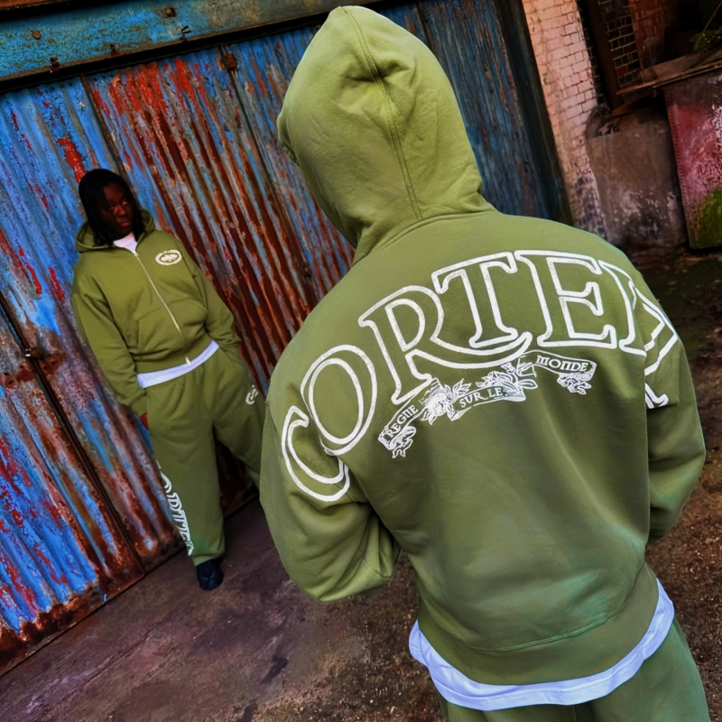 Correct Version of Corteiz Alcatraz Letter Zipper Cardigan Sweatshirt Jacket Set American Street Style Hoodie