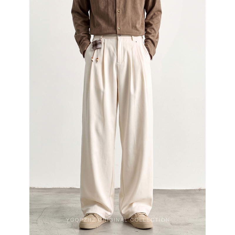 Stokana Gallery Old Money Style Double Pleated Design Draped Casual Pants Men's Dress Pants 2026 Autumn Straight-Leg Trousers