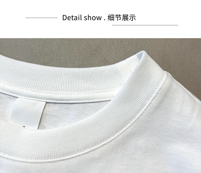 日本进口高级潮牌纯棉重磅短袖t恤男装衣服宽松情侣半袖体恤上衣详情10