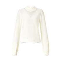 Shopping mall same style JZ Jiuzi temperament daily hollow hot diamond sweater for women 2024 autumn new style JWDQ31033