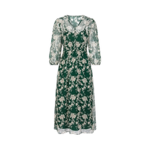 (Mint Mambo) Jiuzi Annako romantic 100% mulberry silk thin dress women 2024 summer new style