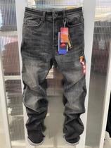 Benny road Mens winter thick jeans thin velvet warm slim foot denim trousers 8821414M671