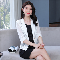 Summer thin blazer women short 2021 summer fashion one button sunscreen small man suit outside