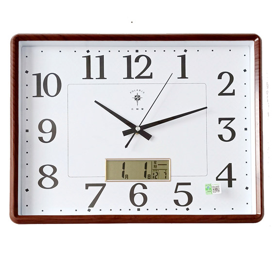 Best selling Polaris wall clock living room rectangular silent quartz clock simple creative modern home calendar clock