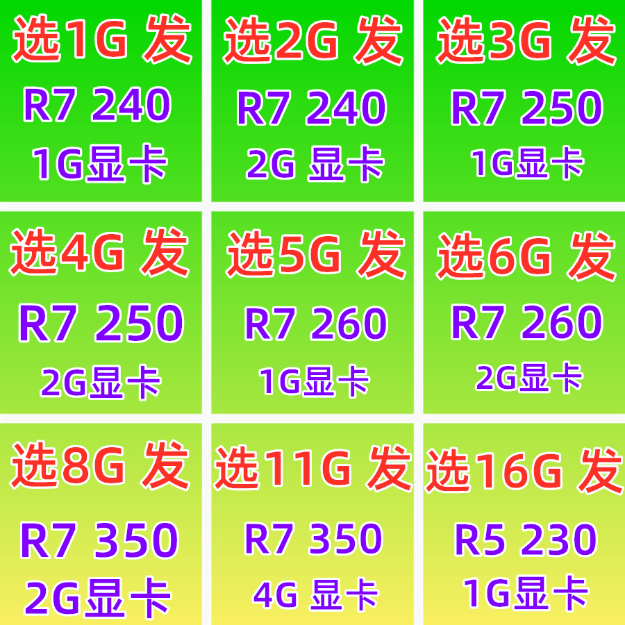 Demolition machine-type machine graphics card R7 240250 R7 260X 350 230 R5 230 1G 2G 2G games LOL