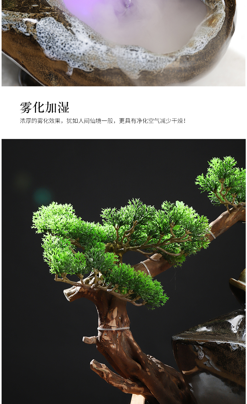 MaiTao water fountain lucky feng shui wheel humidifier home decoration and craft gift sitting room office furnishing articles