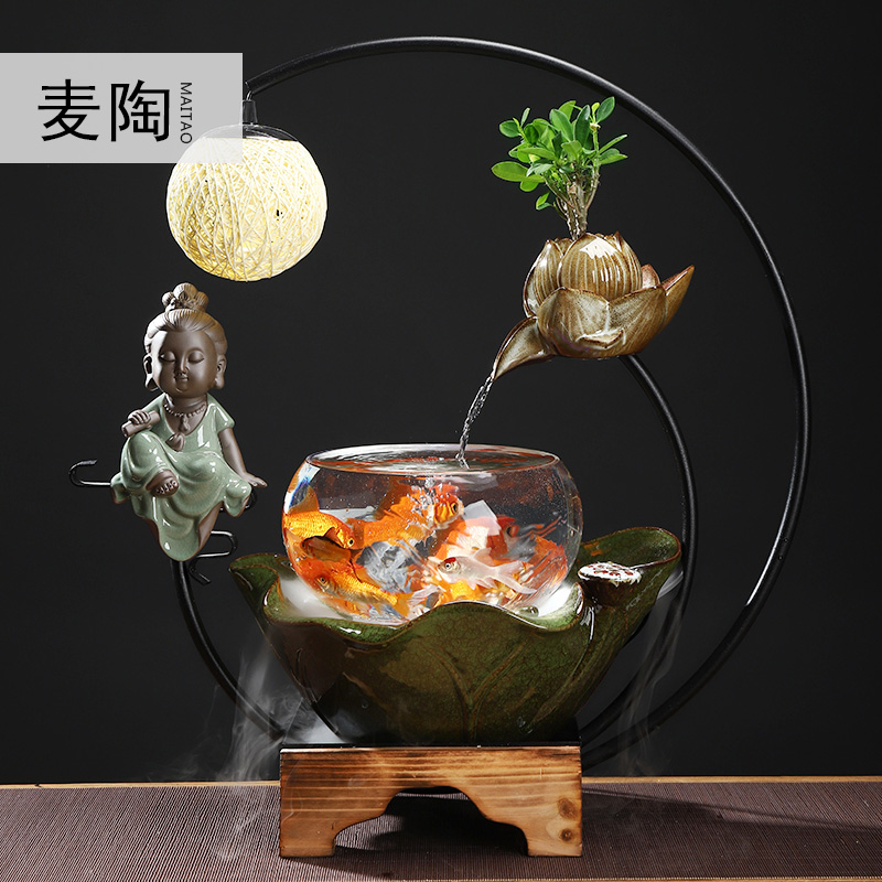 M some ceramic porcelain glass fish tank water home sitting room office desktop home furnishing articles opening gifts gifts