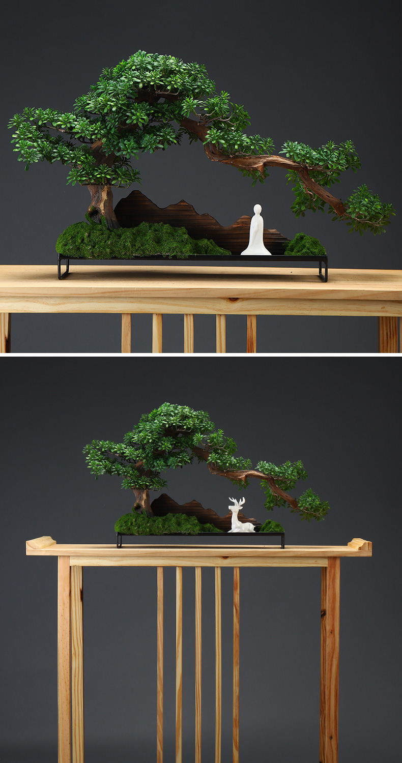 Simulation guest - the greeting pine bonsai MaiTao new Chinese style household model between ceramic furnishing articles sitting room porch soft outfit green plant