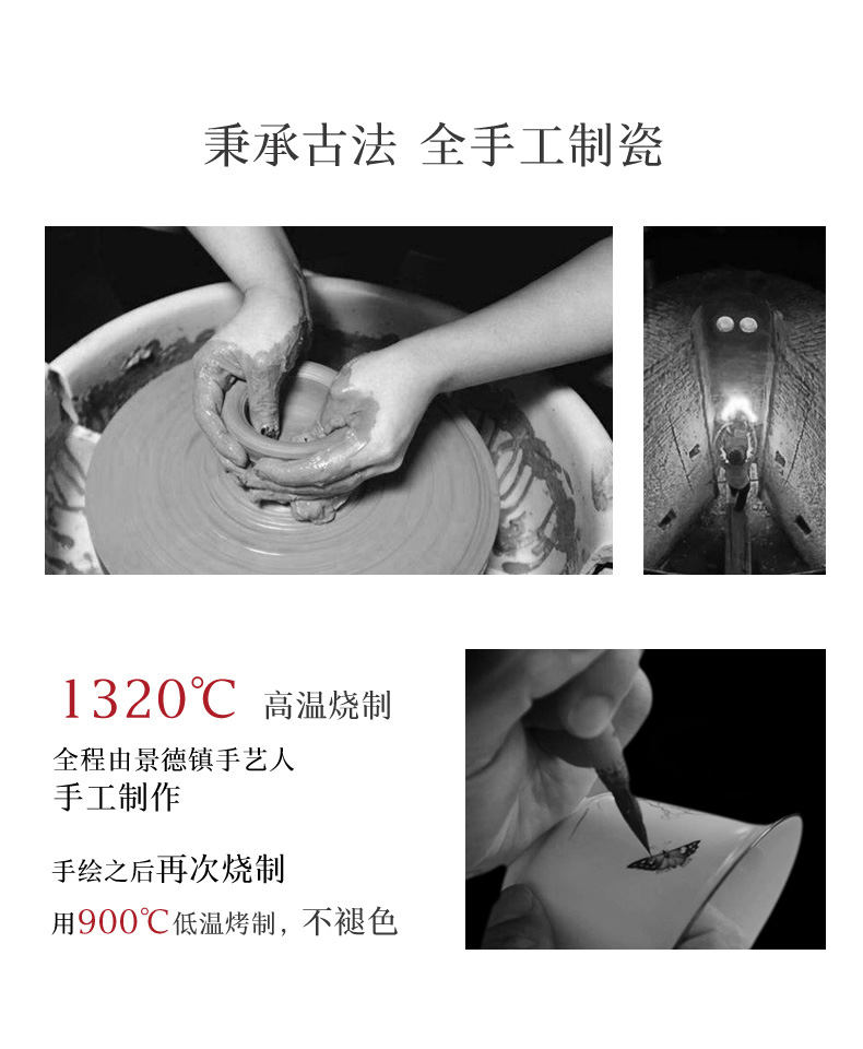 Kung fu tea master MaiTao suet jade porcelain teacup tea cup single CPU