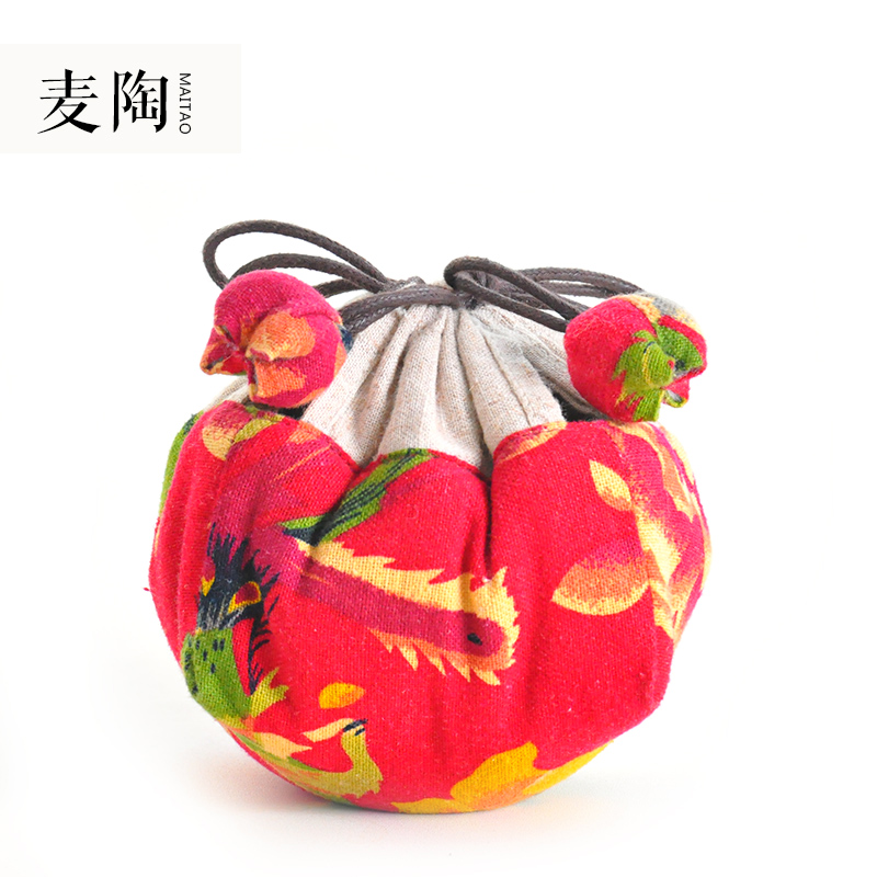 MaiTao tea portable receive a travel bag bag bag teapot teacup crack cup the receive package cotton rope thickening