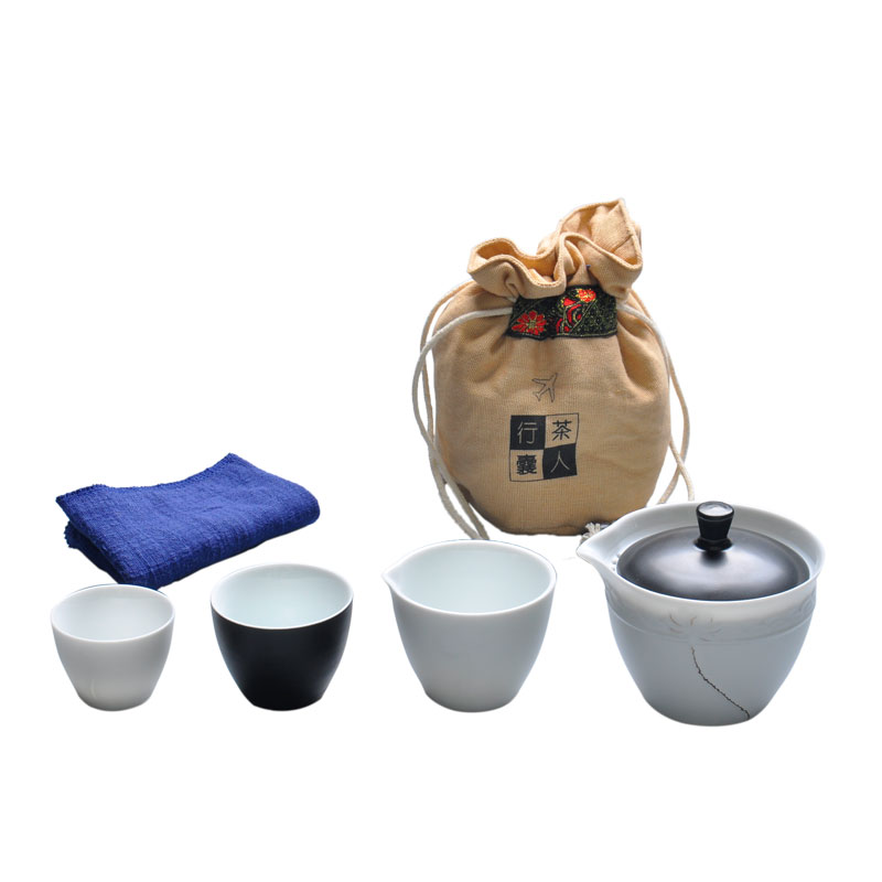 Travel MaiTao cotton and a pot of three cups of portable kung fu tea cups to receive bags up crack cup suits for