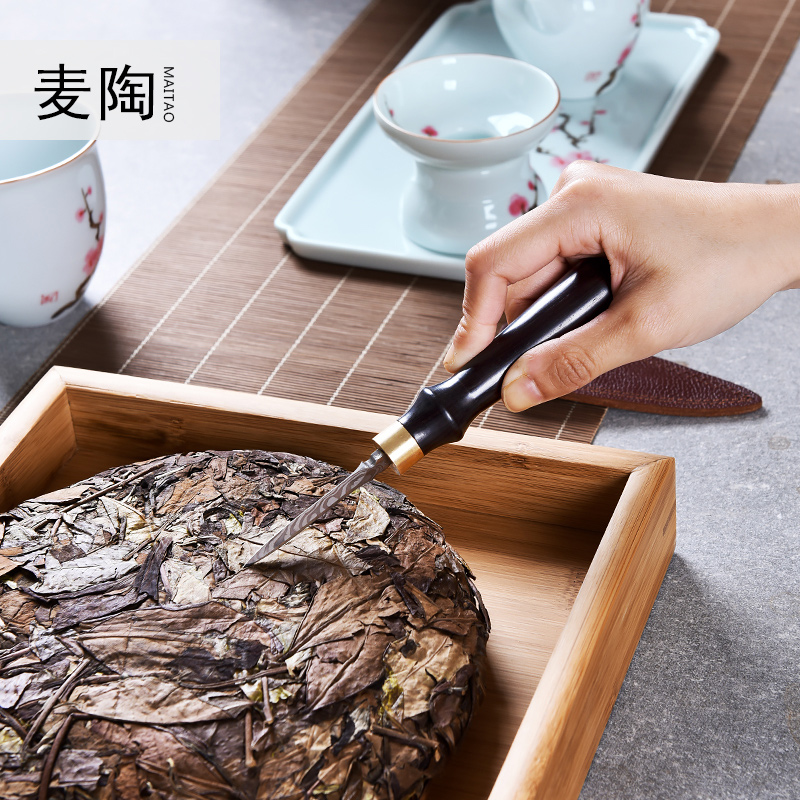 MaiTao puer tea knife Malaysia shi leather pattern steel cone ChaZhen checking tea, black tea tea tea accessories