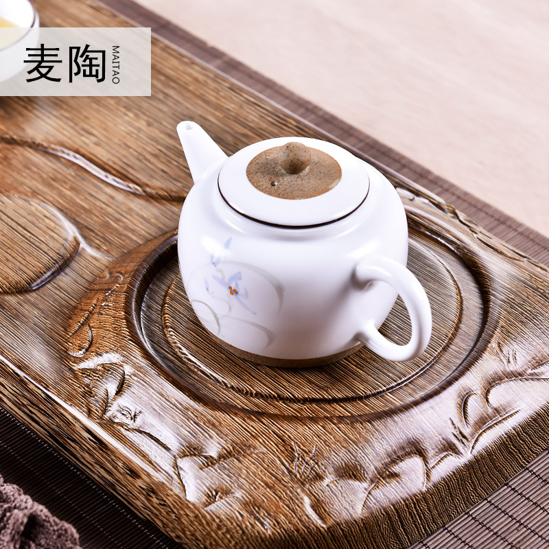 MaiTao dry little real wood ebony ground tea sea chicken wings raft water the whole piece of kung fu tea set