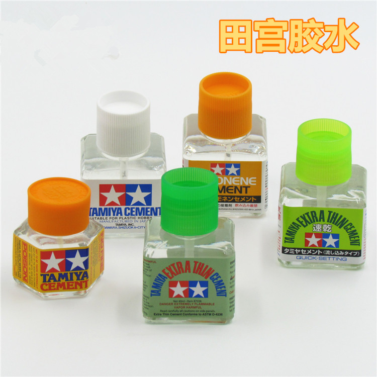 Plastic model adhesive glue Japan Tamiya glue Flow seam orange flavor white cover Quick-drying green cover