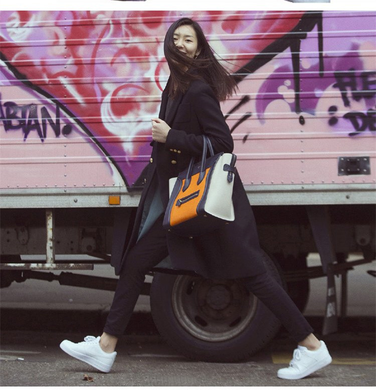 Mùa đông 2018 của phụ nữ mới Liu Wen với áo khoác len dài màu đen áo dạ ngắn