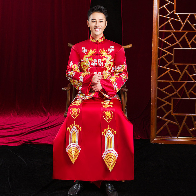 Show Wo Men's 2022 New Chinese Wedding New Lang to pick up the toast gown The big size of the Tang Dress Dragon is hanging for the winter