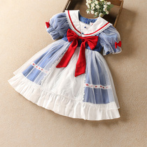 Lolita Girls' Princess Dress Summer Dress Children's Dress Dress Dress Oatomy European and American Court Fan Children's Light and Luxury Dress Dress