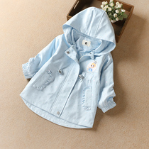 Frozen childrens clothing girl windbreaker coat 2021 autumn new childrens foreign style hooded Princess charge clothes
