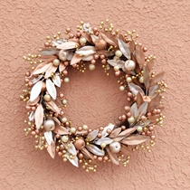 Simulation wreath Golden Leaf golden fruit Christmas wall decoration creative door decoration business wall hanging door decoration wreath