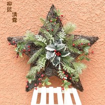 Christmas Flower Rings Pentagram Decoration Iron Art Pendant Ninja Winter Plant Diy Accessories Pendant Fake Fruit Nutson Materials