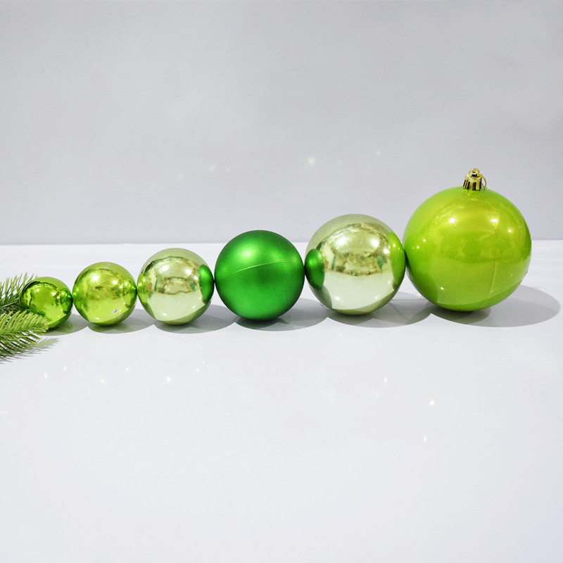 8cm Green Jersey Christmas Ball Decoration Hanging round bright face hollow plastic shop window hanging Alien Christmas tree hanging ornament