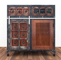  Mini barn door hanging rail Stainless steel mini track slide rail Retro cabinet sliding door hardware shoe cabinet sliding door