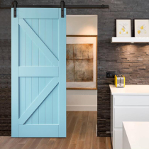 Barn door custom toilet kitchen hanging rail wooden door solid wood Nordic bedroom sliding door American homestay hanging rail door