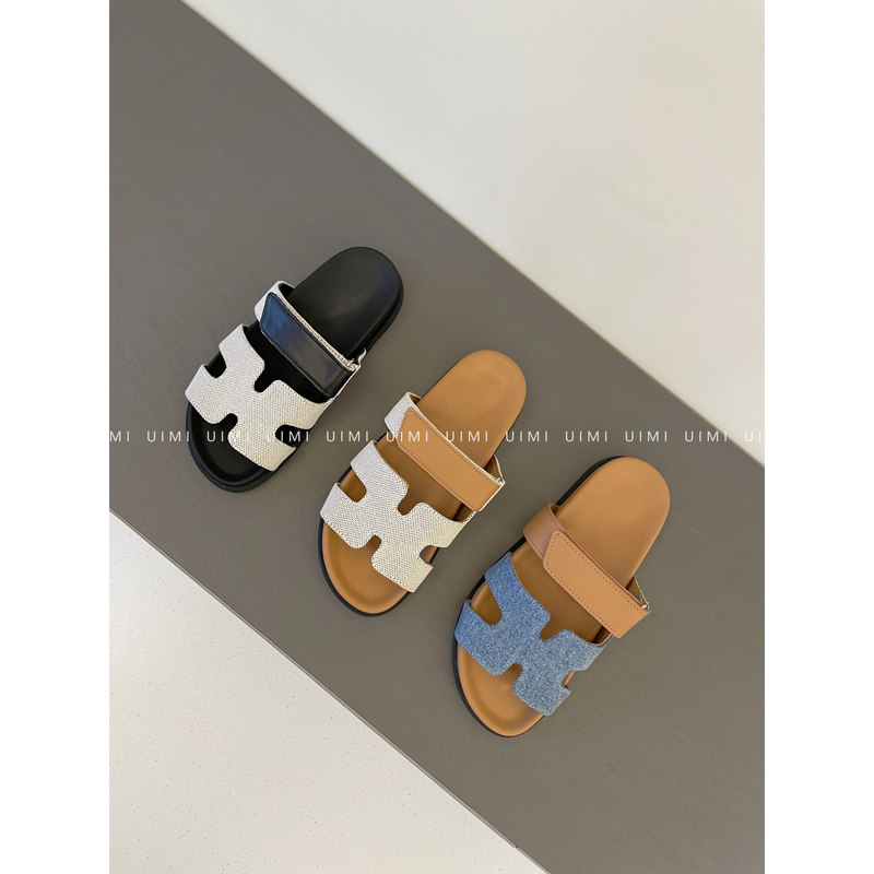 Uimi/ Uncle Lao Brought Them! Classic Style! Velcro Thick-Soled One-Strap Slippers for Women, Suitable for Outdoor Wear Uimi/ Uncle Lao Brought Them! Classic Style! Velcro Thick-Soled One-Strap Slippers for Women, Suitable for Outdoor Wear