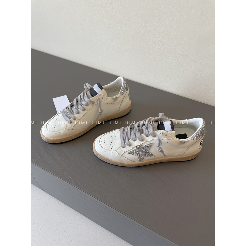 Uimi/ Export Channel! 24Ss New Model Retro Distressed Sequin Star Sneakers with Hidden Height Increase for Women