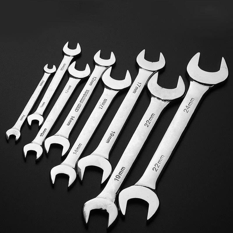 Two - head wrench with a wrench. Two - head fork open wrench. Easy head mirror hand open the plate hand