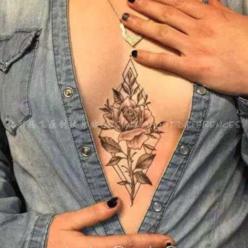 100 million Colorful to fly dark black ensemble tattooed with black and white flowers tattooed with sexy chest tattoos tattooed with wind tattoos