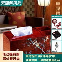 Jinbei legend Wooden Luodan tissue box Paper box European living room coffee table remote control storage box Multi-function box