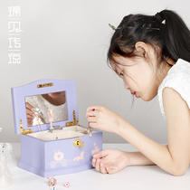 Jinbei legend music box Sky City music box Wooden rotating European style to send girls childrens birthday gifts