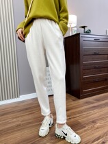 Super thick chenille thickened warm and not bloated small man Composite Crystal velvet casual Haren pants radish pants winter