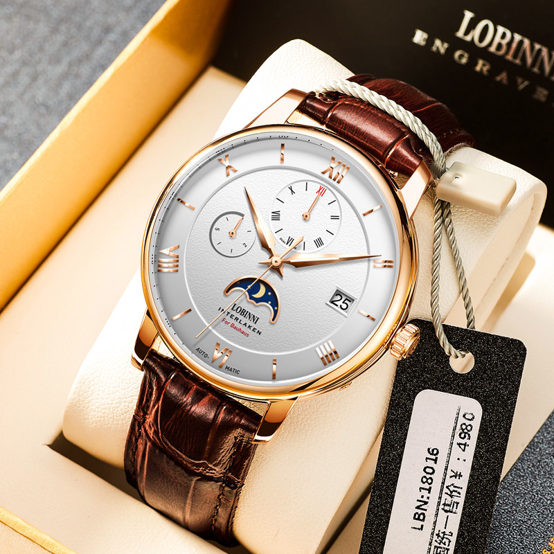 New Robini Men Watch World Famous Brand Big Dial Full Automatic Mechanical Watch Brand Top Ten Watch Men Watch