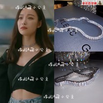 Flow of gold years Ni Ni Zhu lock lock with the same necklace personality short zircon super flash fashion trend new clavicle chain