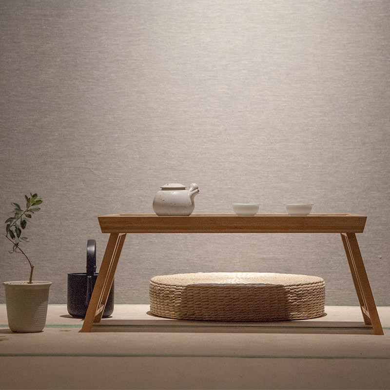 Know a couple of bamboo folding table floating window table short a few beds a few tatami beds a few portable tea tray minimalist modern tea table a few-Taobao
