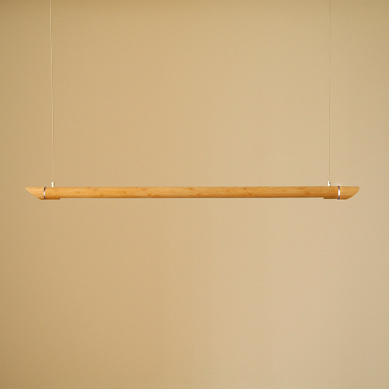 SkyLine solid bamboo wood LED light modern minimalist creative living room dining room tea room office warm light chandelier