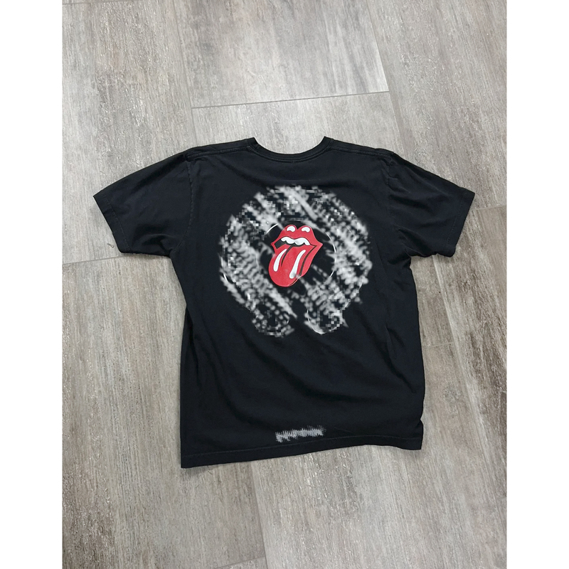 (in Stock) Independent Brand Rolling Stones Red Lips Big Tongue Horseshoe Sanskrit Short-Sleeve T-Shirt for Women and Men, Loose Fit