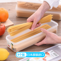 Japanese imported Noodle Box Noodle storage box pasta fresh-up box large capacity rectangular household plastic sealed can