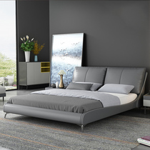 The furnace 1 8 m furnace bed Italian minimal small household leather bed in modern minimal master bedroom in double bed