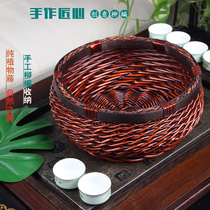 Rattan storage basket Bamboo storage basket Grass round fruit willow frame Kitchen storage and finishing snack woven basket