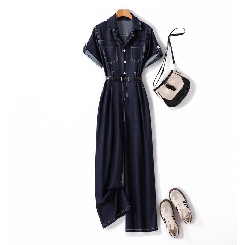 High-End French-Style Thin Tencel Denim Jumpsuit 2026 New Summer Workwear Jumpsuit for Women with a Sophisticated and Elegant Look High-End French-Style Thin Tencel Denim Jumpsuit 2026 New Summer Workwear Jumpsuit for Women with a Sophisticated and Elegant Look