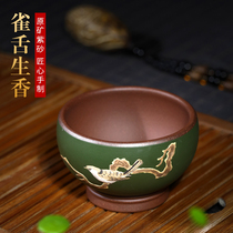 Yixing Purple sand master tea cup Single cup individual handmade fine mud painting tea cup Kung Fu tea table Household