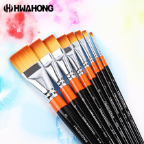 Korea hwahong Huahong nylon hair flat head pattern pen water chalk oil brush 948 series