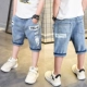 Quần short bé trai denim mùa hè mỏng trẻ em mặc quần trẻ em 2019 quần mới trong quần trẻ em lớn phiên bản Hàn Quốc của thủy triều - Quần jean