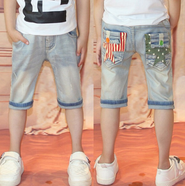 Quần short bé trai denim mùa hè mỏng trẻ em mặc quần trẻ em 2019 quần mới trong quần trẻ em lớn phiên bản Hàn Quốc của thủy triều - Quần jean quần áo sành điệu cho be gái