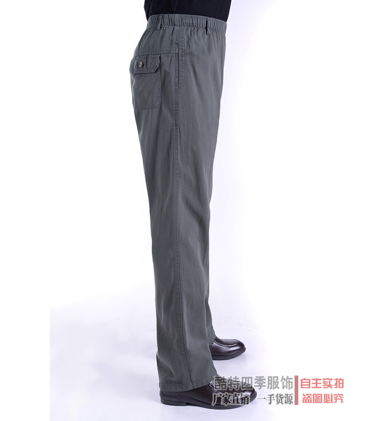 Mùa xuân và mùa thu trung niên quần thể thao nam cotton dày thun thường quần cao eo cao kích thước lớn quần thể thao nam quần tây nam